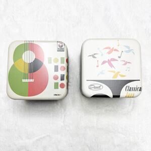 FOSSIL Records Original Classical Jazz Guitar Watch Retro Collectors Metal Tins